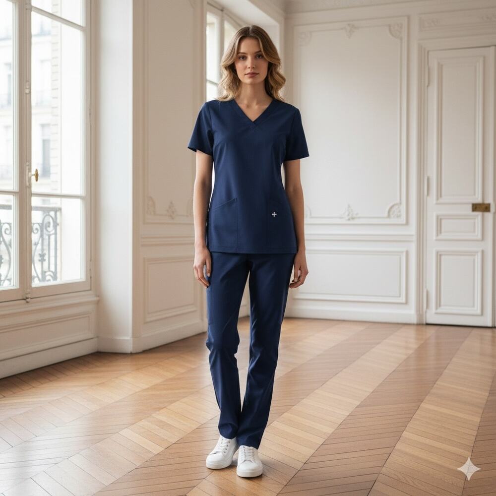 Figs Technical Collection V Neck Short Sleeve Top Medium